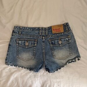 Women's Light Blue Jean Shorts With Button Pockets
